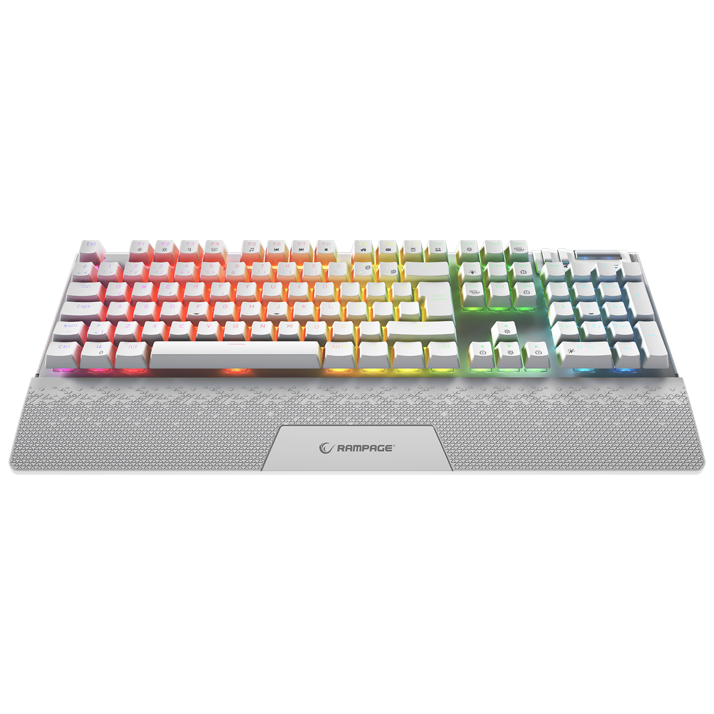  Rampage Carbon Beyaz RGB Q Gaming Oyuncu Klavye Bilek Destekli Red Switch